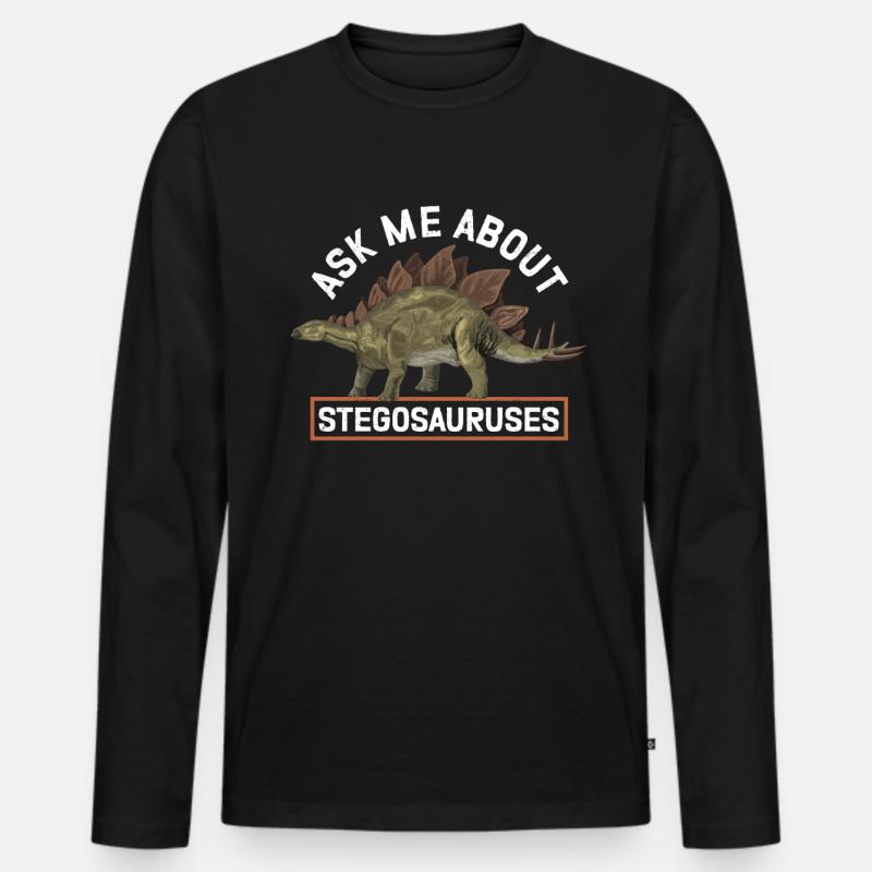 Stegosaurus Dinosaurier Geschenke - Männer Premium Bio Langarmshirt - Schwarz