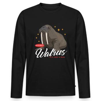 Cadeau de morse morse - T-shirt manches longues Premium bio Homme - noir - Devant - Nico (187cm)