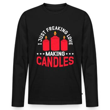 Candles Candle Maker Candle Maker Gift - Men's Premium Organic Long Sleeve Shirt - black - Front - Nico (187cm)
