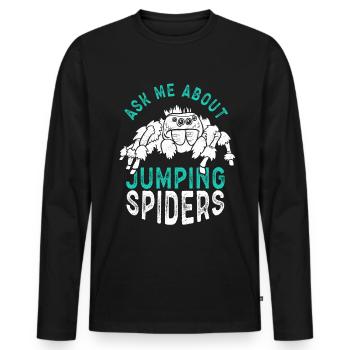 Springspinne Springspinnen Geschenk - Männer Premium Bio Langarmshirt - Schwarz - Vorne - Nico (187cm)