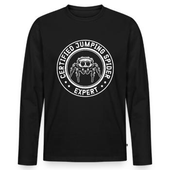 Springspinnen Experte Springspinne Geschenk - Männer Premium Bio Langarmshirt - Schwarz - Vorne - Nico (187cm)