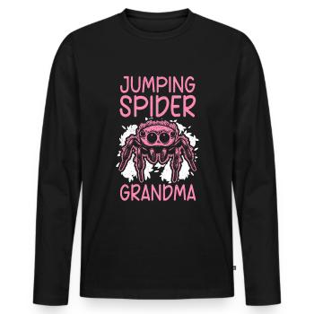 Springspinne Oma Springspinnen Geschenk - Männer Premium Bio Langarmshirt - Schwarz - Vorne - Nico (187cm)