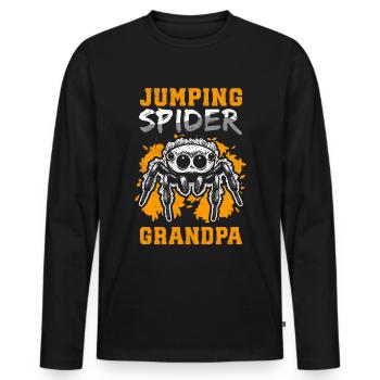 Springspinne Opa Springspinnen Geschenk - Männer Premium Bio Langarmshirt - Schwarz - Vorne - Nico (187cm)