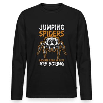 Springspinnen Springspinne Geschenke - Männer Premium Bio Langarmshirt - Schwarz - Vorne - Nico (187cm)