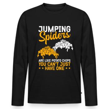 Springspinnen Spinne Springspinne Geschenk - Männer Premium Bio Langarmshirt - Schwarz - Vorne - Nico (187cm)