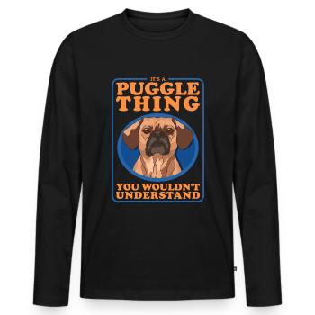 Puggle Dog Owner Dog Owner Gift - Men's Premium Organic Long Sleeve Shirt - black - Front - Nico (187cm)
