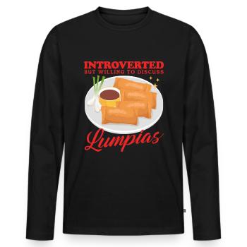 Lumpia Spring Roll Loempia Gift - Men's Premium Organic Long Sleeve Shirt - black - Front - Nico (187cm)