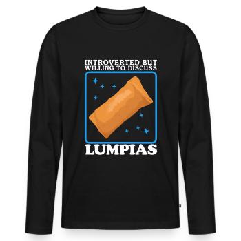 Lumpia Spring Rolls Loempia Gift - Men's Premium Organic Long Sleeve Shirt - black - Front - Nico (187cm)