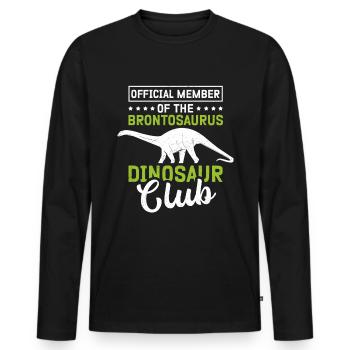 Brontosaure dinosaure dinosaure cadeau - T-shirt manches longues Premium bio Homme - noir - Devant - Nico (187cm)