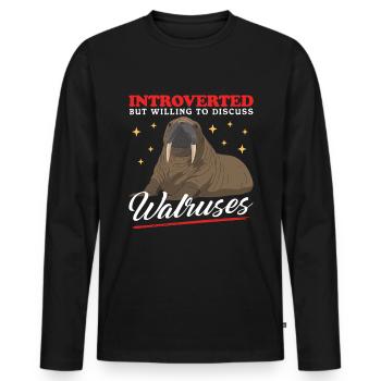 Walrus Walrus Walrus Walrus Gift - Men's Premium Organic Long Sleeve Shirt - black - Front - Nico (187cm)
