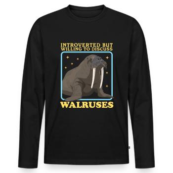 Walrus Walrus Gift - Men's Premium Organic Long Sleeve Shirt - black - Front - Nico (187cm)