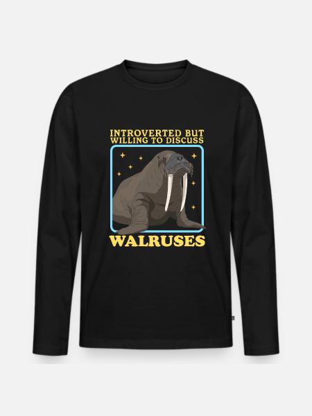 Walrus Walrus Gift - Men's Premium Organic Long Sleeve Shirt - black