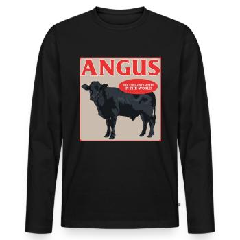 Vache Aberdeen Angus Cadeau de vache Aberdeen - T-shirt manches longues Premium bio Homme - noir - Devant - Nico (187cm)