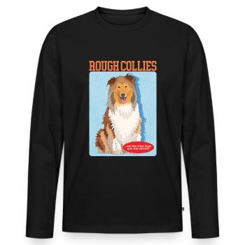 Collie Dogs Longhair Collie Gift - Men's Premium Organic Long Sleeve Shirt - black - Front - Nico (187cm)