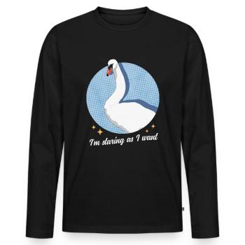 Schwan Schwäne Schwanenliebhaber Geschenk - Männer Premium Bio Langarmshirt - Schwarz - Vorne - Nico (187cm)