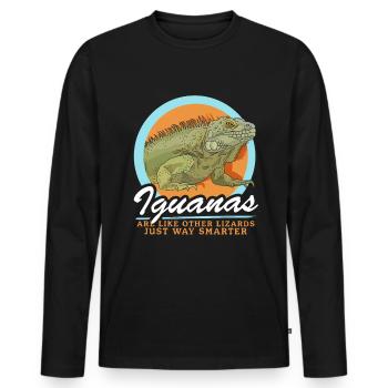 Iguana Lizard Reptile Iguanas Gift - Men's Premium Organic Long Sleeve Shirt - black - Front - Nico (187cm)