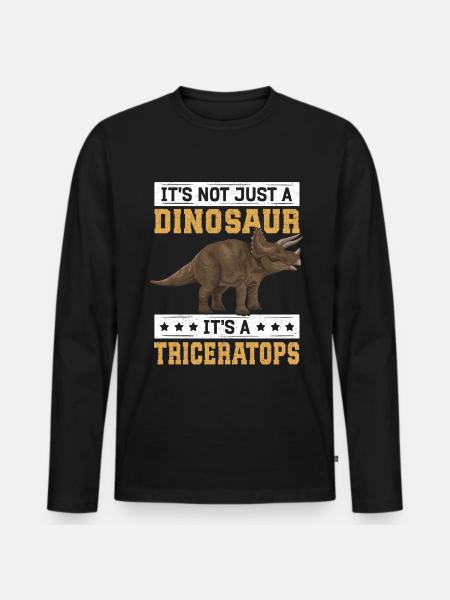Triceratops Dinosaur Dinos Gift - Men's Premium Organic Long Sleeve Shirt - black