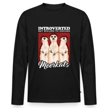 Meerkat funny meerkat - Men's Premium Organic Long Sleeve Shirt - black - Front - Nico (187cm)