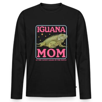 Leguan Mom Reptilien Eidechse Leguane Geschenk - Männer Premium Bio Langarmshirt - Schwarz - Vorne - Nico (187cm)