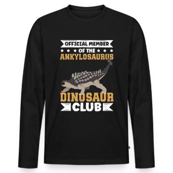 Ankylosaurus Dino Ankylosaur Gift - Men's Premium Organic Long Sleeve Shirt - black - Front - Nico (187cm)