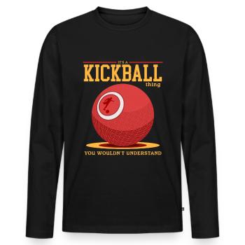 Kickball Kickballer Kickball Player Cadeau - T-shirt manches longues Premium bio Homme - noir - Devant - Nico (187cm)