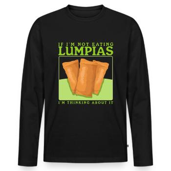 Lumpia Spring Roll Loempia Gift - Men's Premium Organic Long Sleeve Shirt - black - Front - Nico (187cm)
