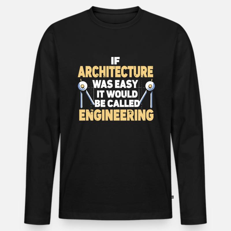 Architect Architecture - Männer Premium Bio Langarmshirt - Schwarz