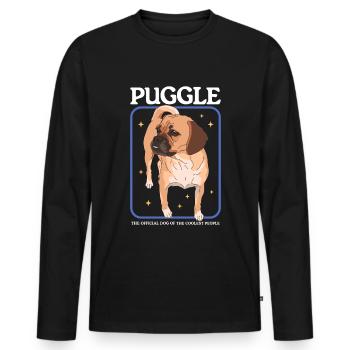 Puggle Dog Owner Dog Owner Gift - Men's Premium Organic Long Sleeve Shirt - black - Front - Nico (187cm)