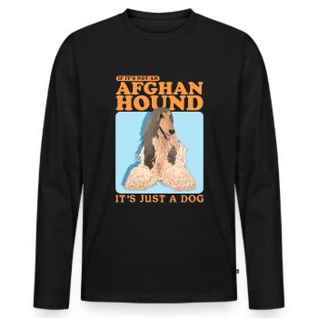 Afghan Greyhound Dog Dog Owner Gift - Men's Premium Organic Long Sleeve Shirt - black - Front - Nico (187cm)