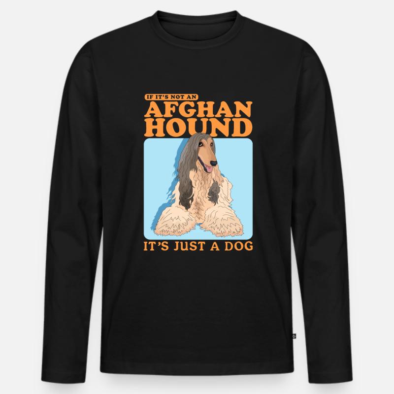 Afghanischer Windhund Hund Hundebesitzer Geschenk - Männer Premium Bio Langarmshirt - Schwarz