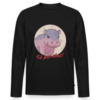 Hippo Baby Hippos Hippos Hippos Gift - Men's Premium Organic Long Sleeve Shirt - black - Front - Nico (187cm)