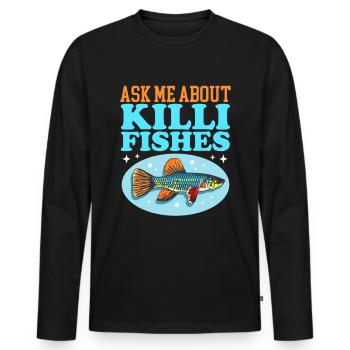 Killifish Egg-laying Toothcarp Gifts - Men's Premium Organic Long Sleeve Shirt - black - Front - Nico (187cm)