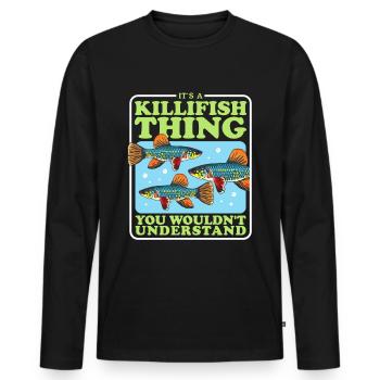 Killifish Fish Egg-laying Toothcarp Gifts - Men's Premium Organic Long Sleeve Shirt - black - Front - Nico (187cm)