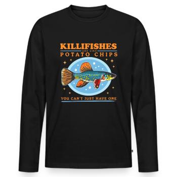Egg-laying Toothcarp Killifish Gift - Men's Premium Organic Long Sleeve Shirt - black - Front - Nico (187cm)