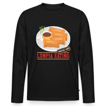 Lumpia Spring Roll Loempia Gift - Men's Premium Organic Long Sleeve Shirt - black - Front - Nico (187cm)