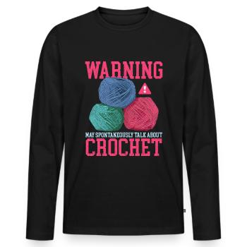 Crochet Crochet Crochet Crochet Fil Cadeau - T-shirt manches longues Premium bio Homme - noir - Devant - Nico (187cm)