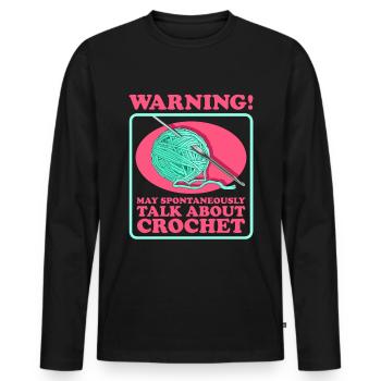 crochet crochet crochet crochet cadeau - T-shirt manches longues Premium bio Homme - noir - Devant - Nico (187cm)