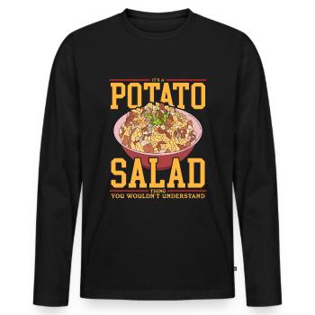 Kartoffelsalat Erdäpfelsalat Geschenk - Männer Premium Bio Langarmshirt - Schwarz - Vorne - Nico (187cm)