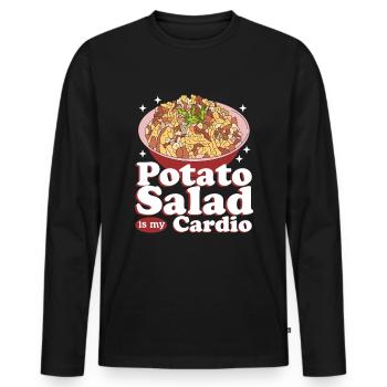 Potato Salad Härdöpfelsalat Gift - Men's Premium Organic Long Sleeve Shirt - black - Front - Nico (187cm)