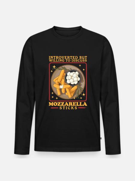 Mozzarella Sticks Cheese Lover Gift - Men's Premium Organic Long Sleeve Shirt - black