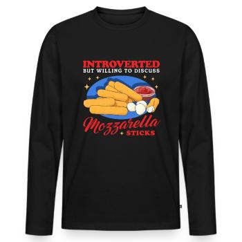 Mozzarella Sticks Käseliebhaber Geschenk - Männer Premium Bio Langarmshirt - Schwarz - Vorne - Nico (187cm)