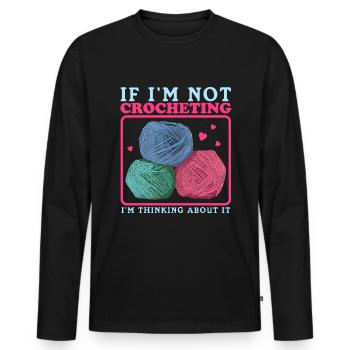 Crochet Crochet Crochet Crochet Fil Cadeau - T-shirt manches longues Premium bio Homme - noir - Devant - Nico (187cm)
