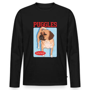 Puggle Dog Owner Dog Owner Gift - Men's Premium Organic Long Sleeve Shirt - black - Front - Nico (187cm)