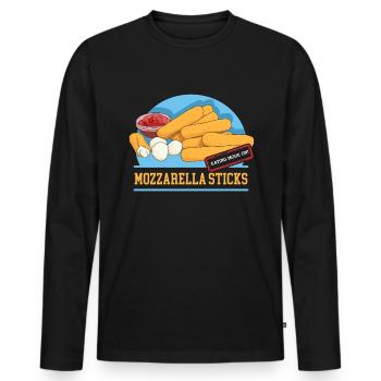 Mozzarella Sticks Käseliebhaber Geschenk - Männer Premium Bio Langarmshirt - Schwarz - Vorne - Nico (187cm)