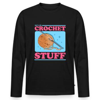 Crochet Crochet Crochet Crochet Fil Cadeau - T-shirt manches longues Premium bio Homme - noir - Devant - Nico (187cm)
