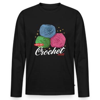 crochet crochet cadeau - T-shirt manches longues Premium bio Homme - noir - Devant - Nico (187cm)