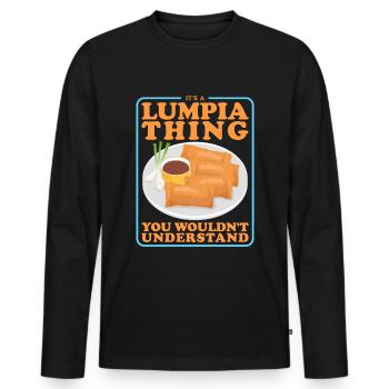 Lumpia Spring Rolls Loempia Gift - Men's Premium Organic Long Sleeve Shirt - black - Front - Nico (187cm)