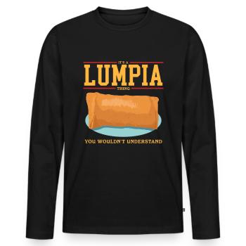 Lumpia Spring Roll Loempia Gift - Men's Premium Organic Long Sleeve Shirt - black - Front - Nico (187cm)
