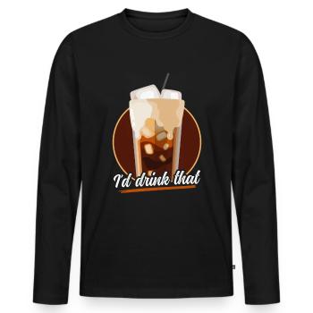 Café glacé Café glacé Cadeau d’amateur de café - T-shirt manches longues Premium bio Homme - noir - Devant - Nico (187cm)