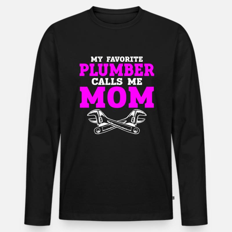 Funny I'm A Plumber - Männer Premium Bio Langarmshirt - Schwarz